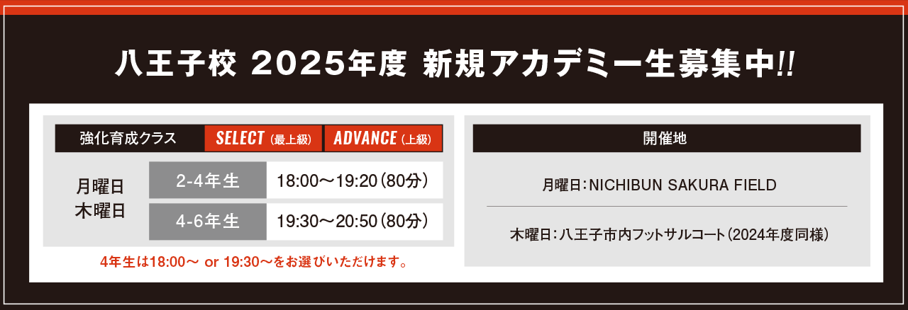 八王子校 2022年度新規アカデミー生募集中!!