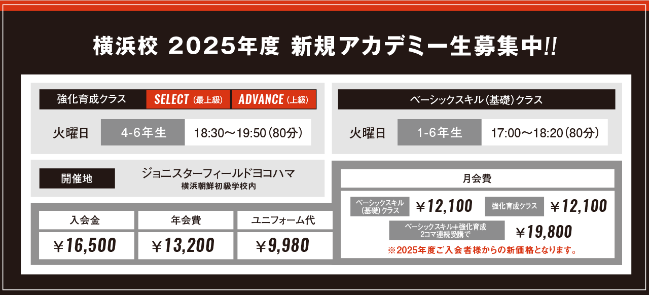 2023年度新規アカデミー生募集中!!